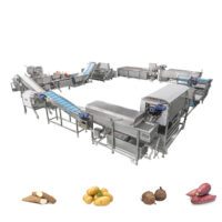 Automatic vegetable cassava production line tapioca processing machine, cassava washing and peeling machine
