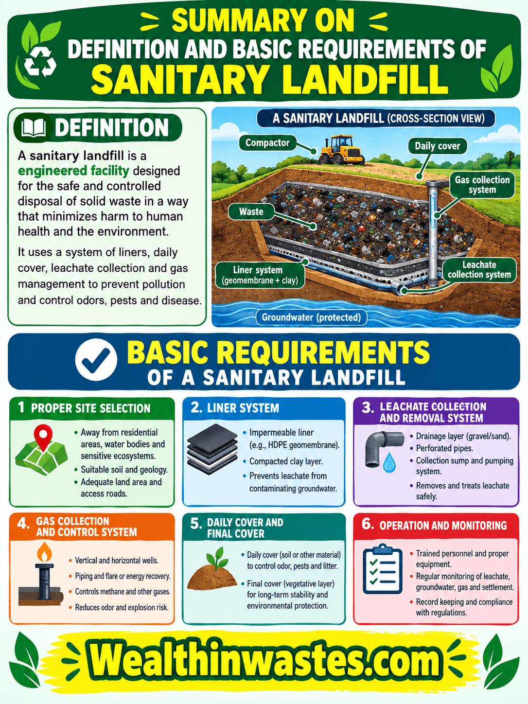 Definition and Basic Requirements of Sanitary Landfill