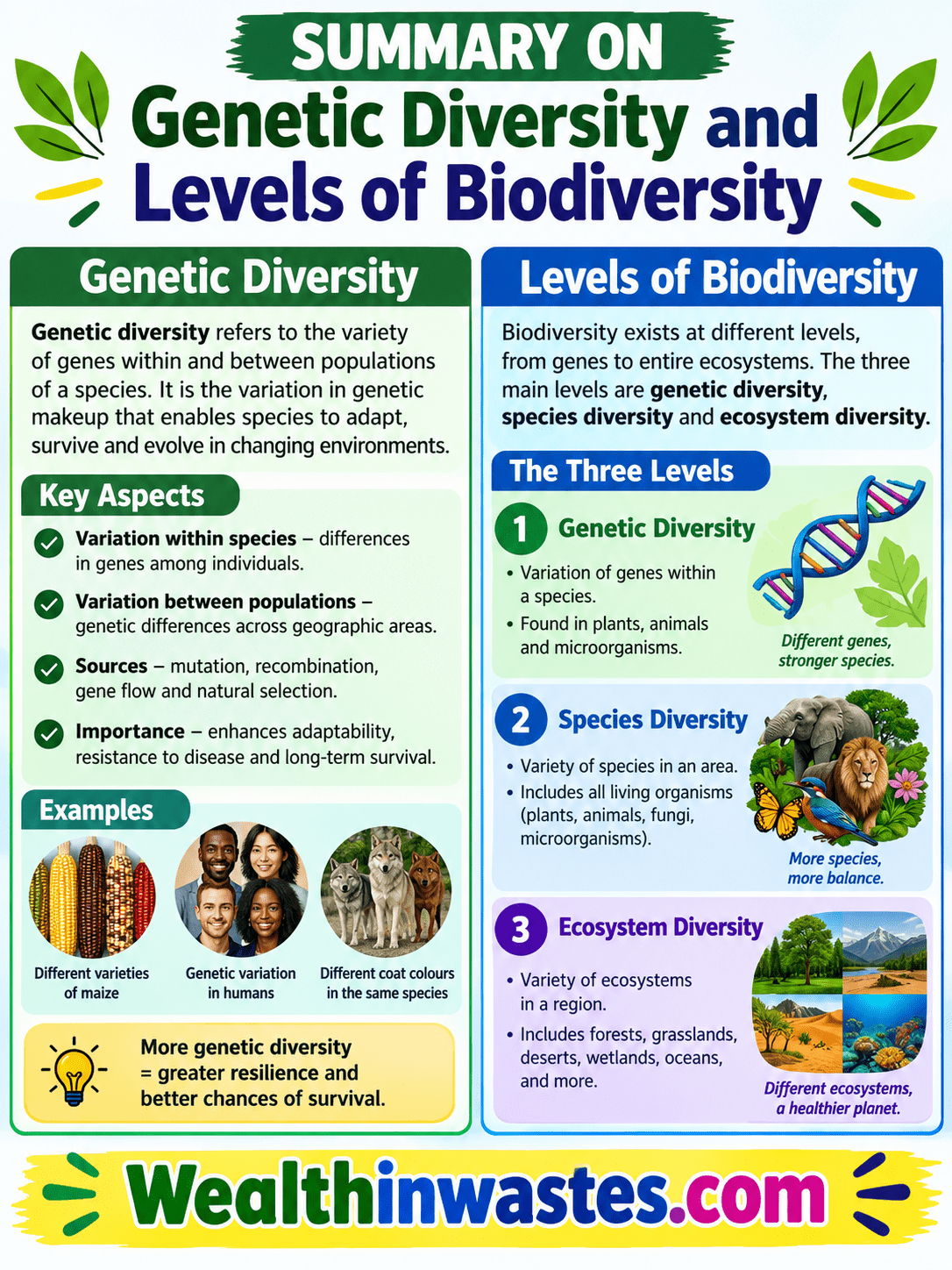 Genetic Diversity and Levels of Biodiversity