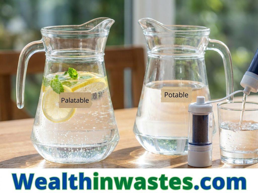 Meaning and Difference between Palatable Water and Potable Water