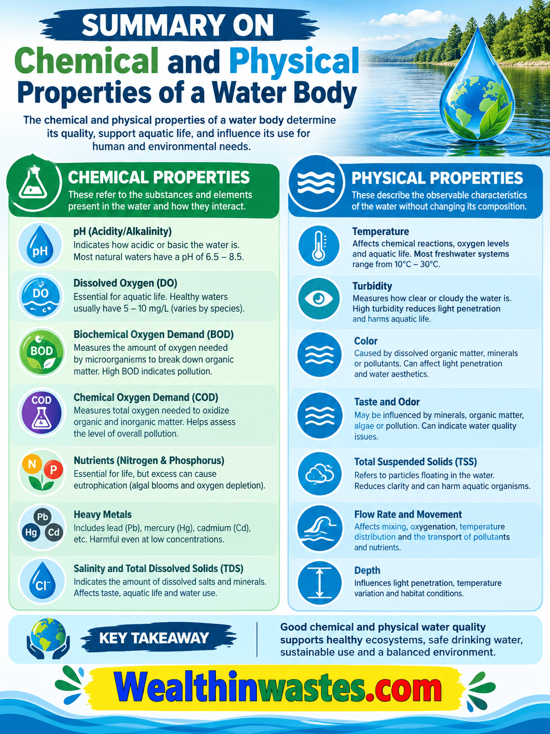 Chemical and Physical Properties of a Water Body