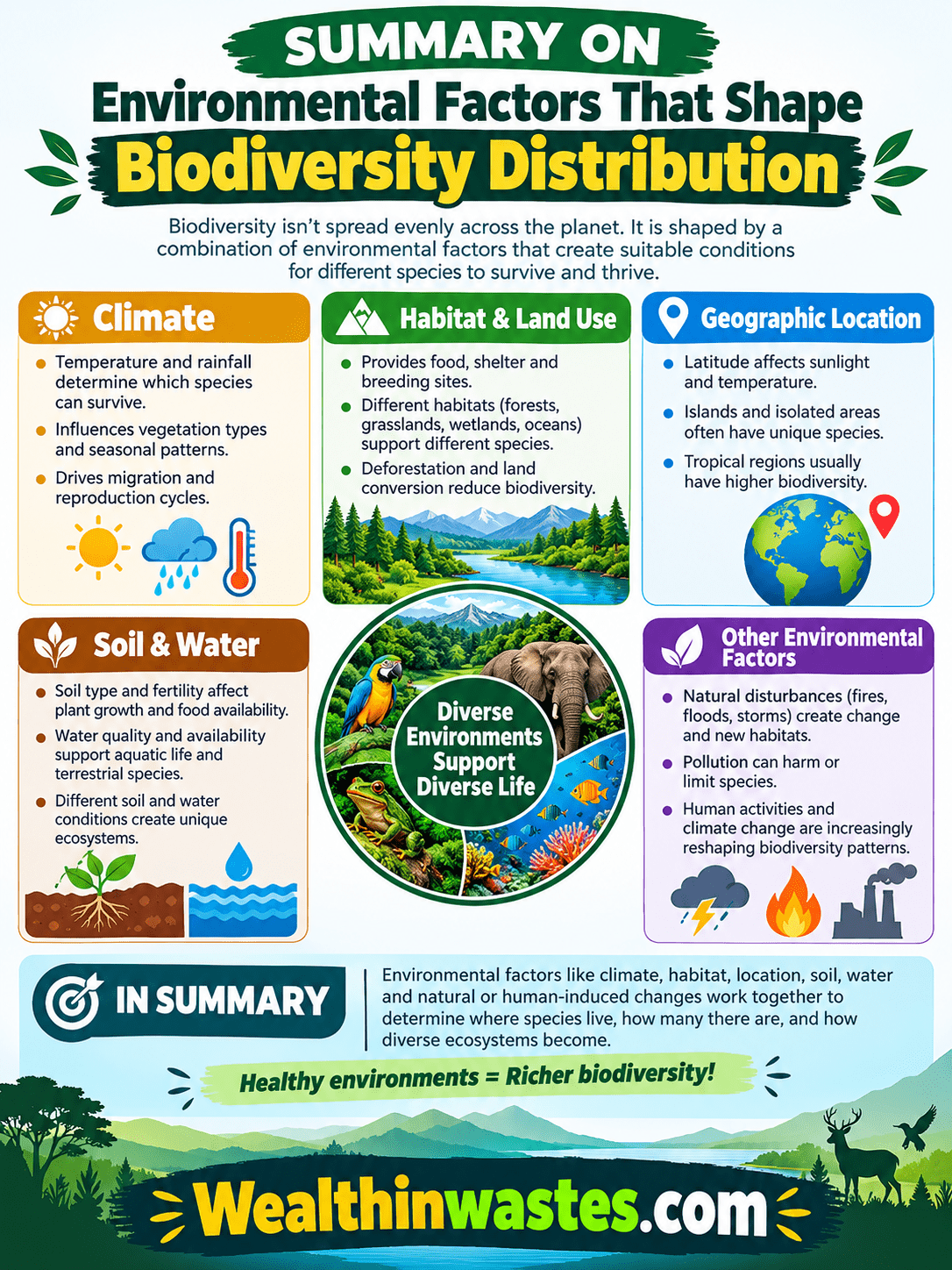 Les Facteurs Environnementaux Que La Forme De La Distribution De La Biodiversité