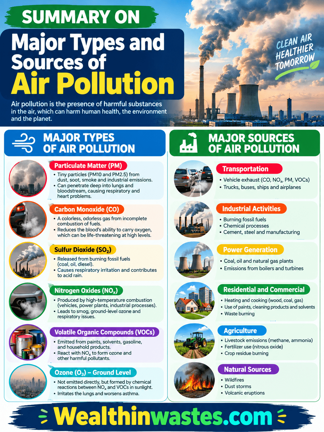 Major Types and Sources of Air Pollution