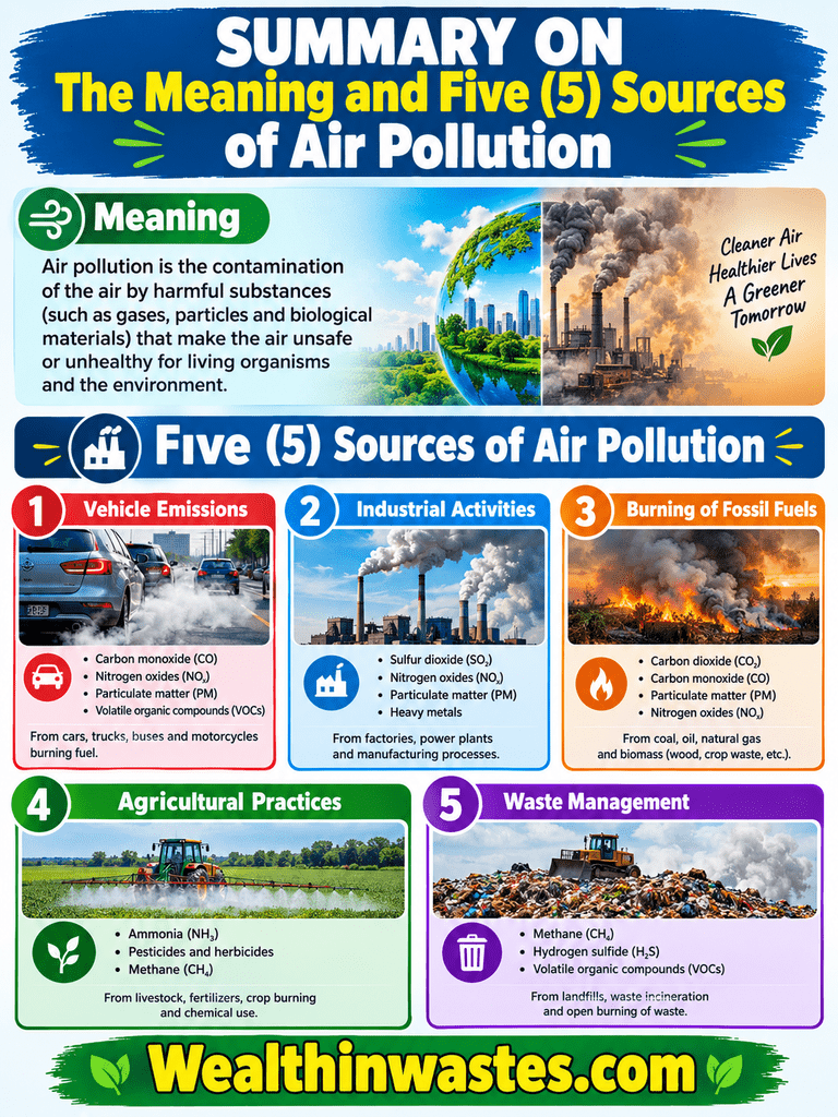 The Meaning and Five (5) Sources of Air Pollution