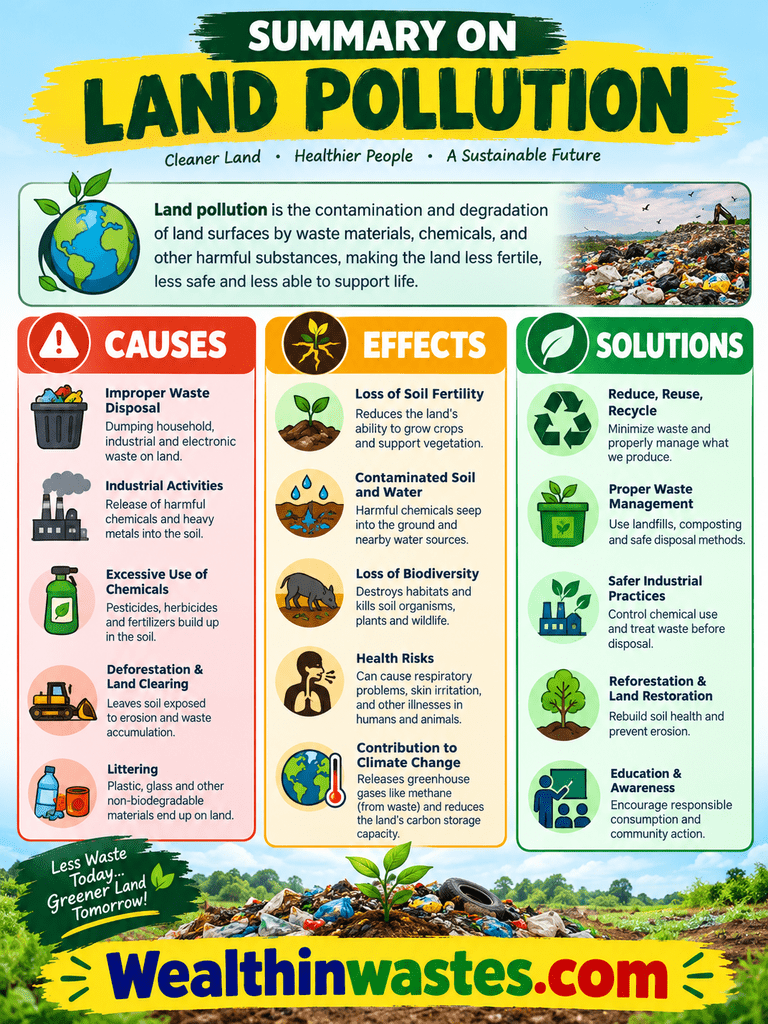Land Pollution, Causes, Effects and Solutions