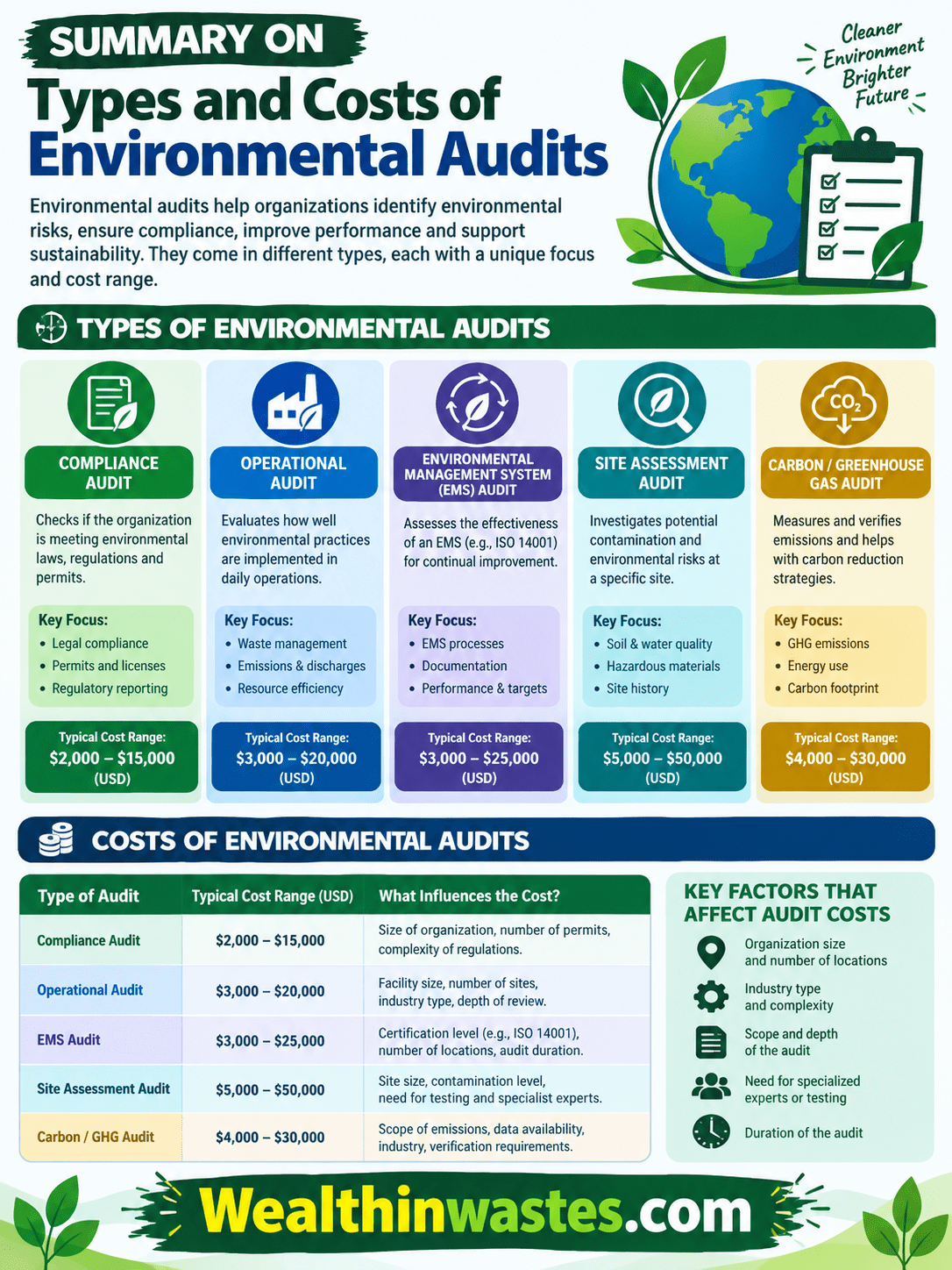 Types and Costs of Environmental Audits