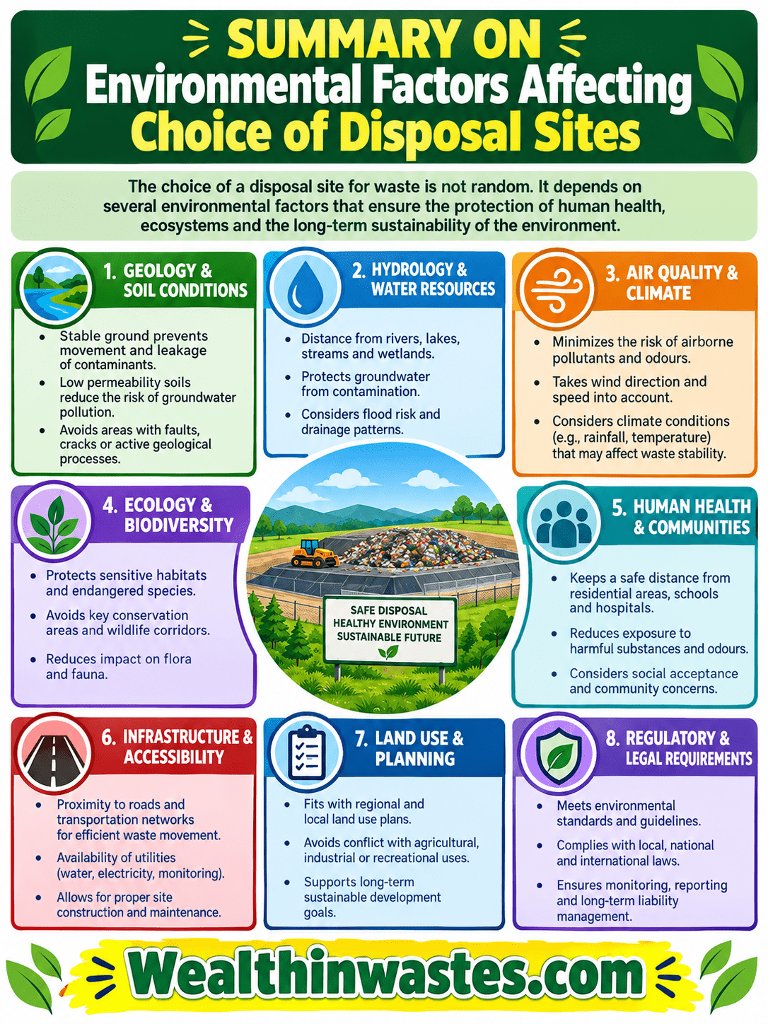 Environmental Factors Affecting Choice of Disposal Sites