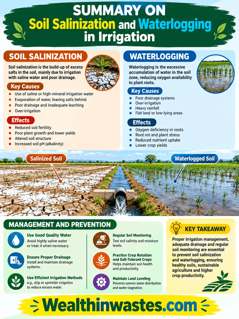 Soil Salinization and Waterlogging in Irrigation