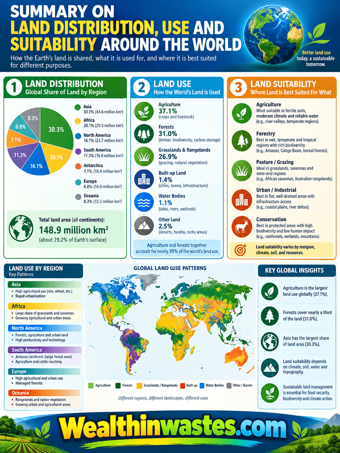 Land Distribution, Use and Suitability around the World