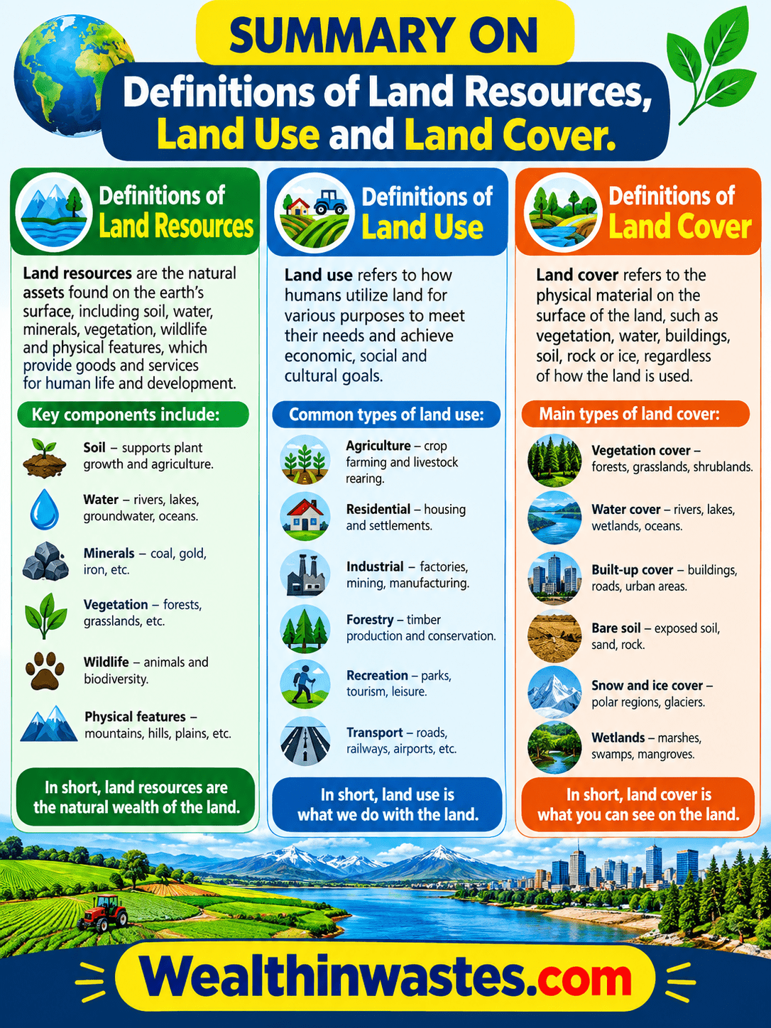 Definitions of Land Resources, Land Use and Land Cover