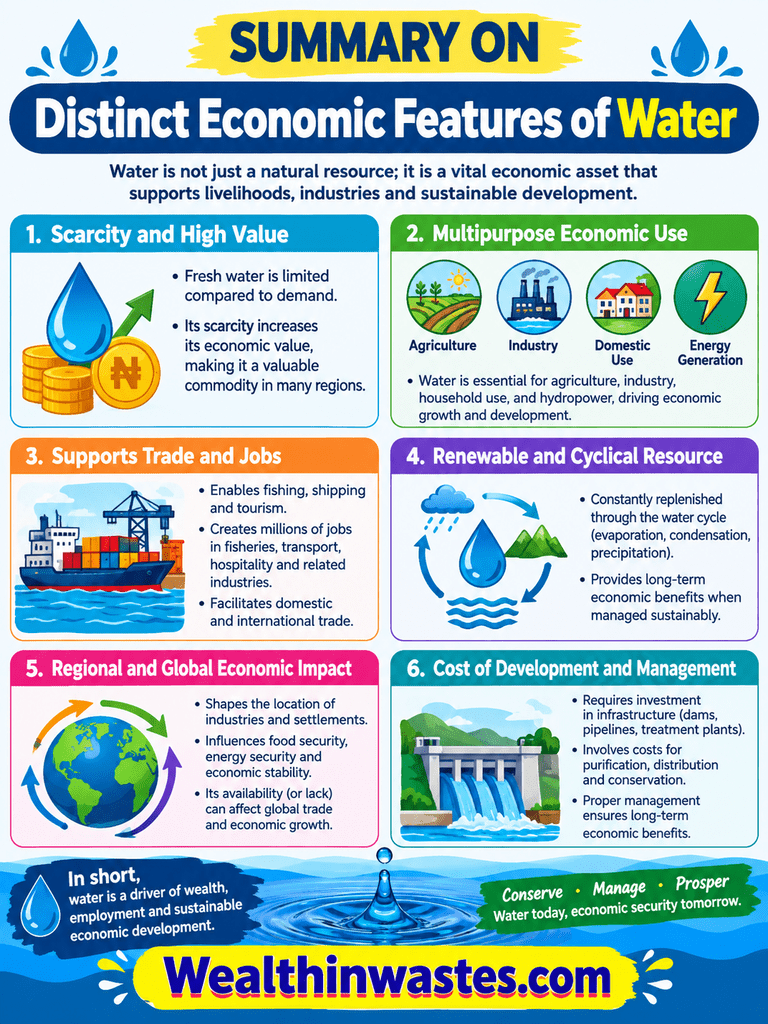 Distinct Economic Features of Water