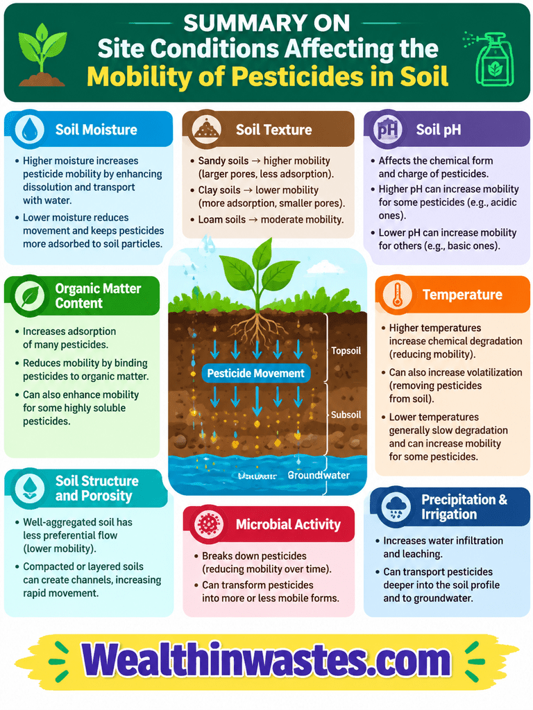 Site Conditions Affecting the Mobility of Pesticides in Soil