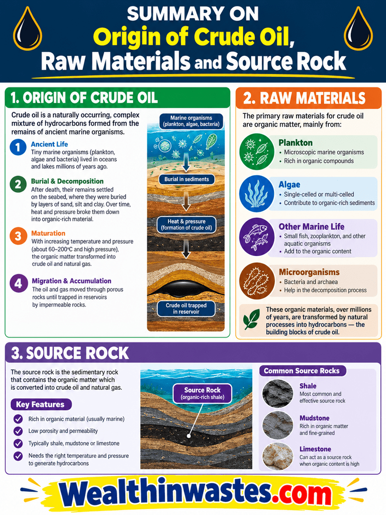 Origin of Crude Oil, Raw Materials and Source Rock