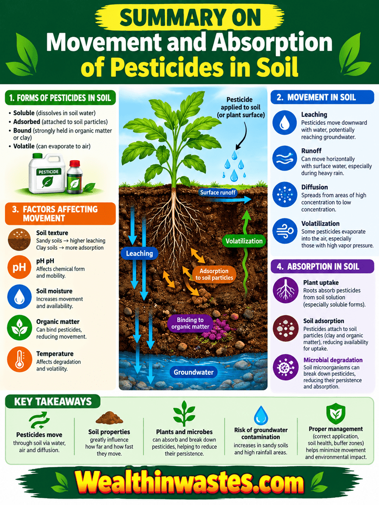 Le mouvement et l'Absorption des Pesticides dans le Sol