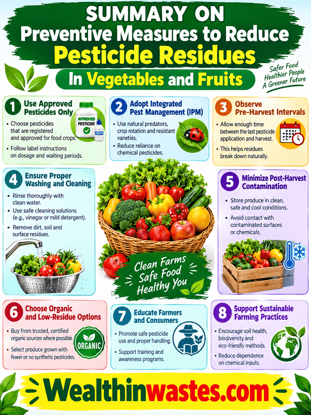 Preventive Measures to Reduce Pesticide Residues In vegetables and Fruits