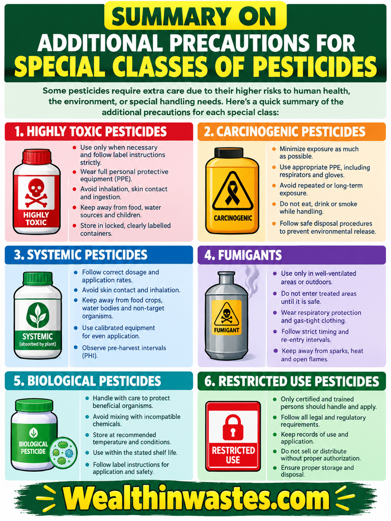 Des Précautions supplémentaires pour les Classes Spéciales de Pesticides