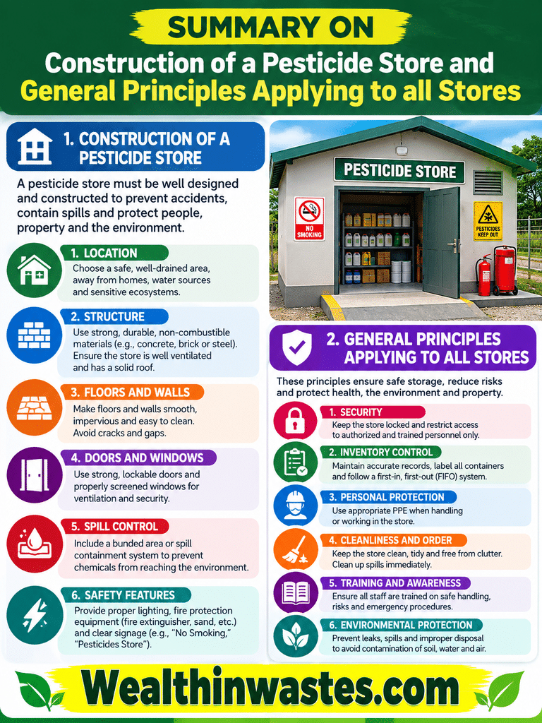 Construction d'un Magasin de Pesticides et des Principes Généraux s'Appliquant à tous les Magasins