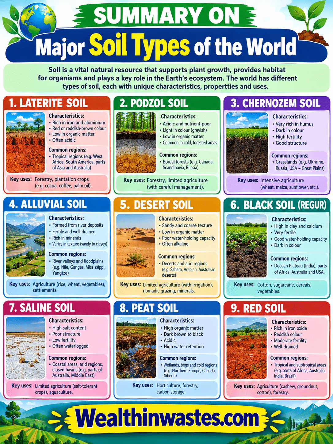 Principaux Types de Sols du Monde