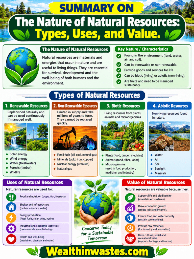 La Nature des Ressources Naturelles: les Types, les Utilisations, et la Valeur