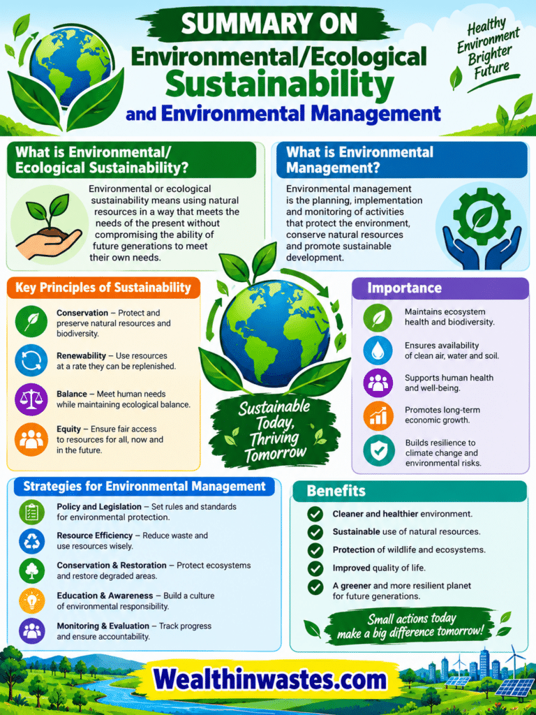 Environnement/développement durable et de la Gestion de l'Environnement