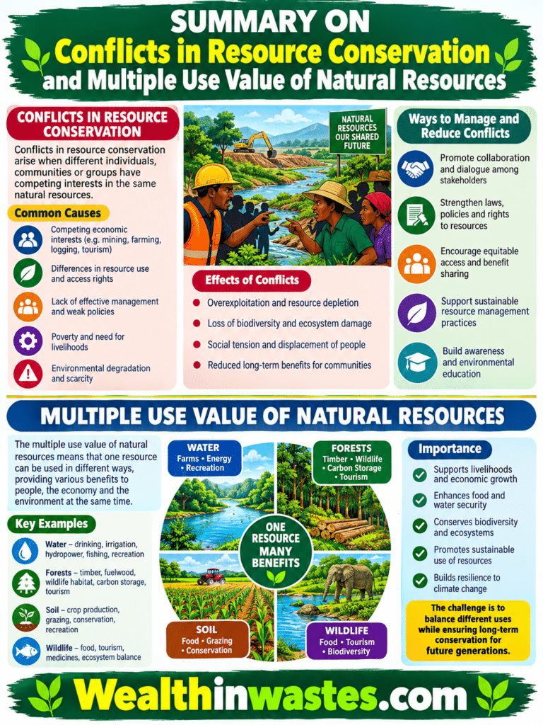 Les conflits dans la Conservation des Ressources et Multiple de la Valeur d'Usage des Ressources Naturelles