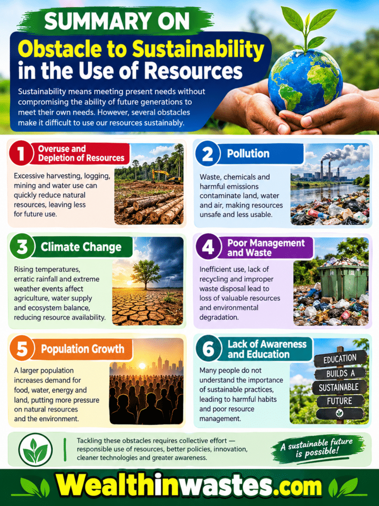 Obstacle to Sustainability in the Use of Resources