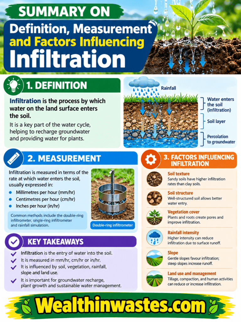 Definition, Measurement and Factors Influencing Infiltration