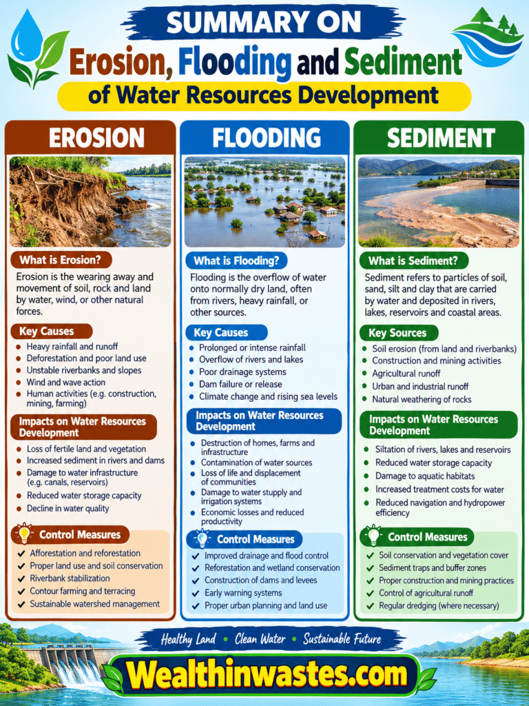 L'érosion, les Inondations et les Sédiments de Développement des Ressources en Eau