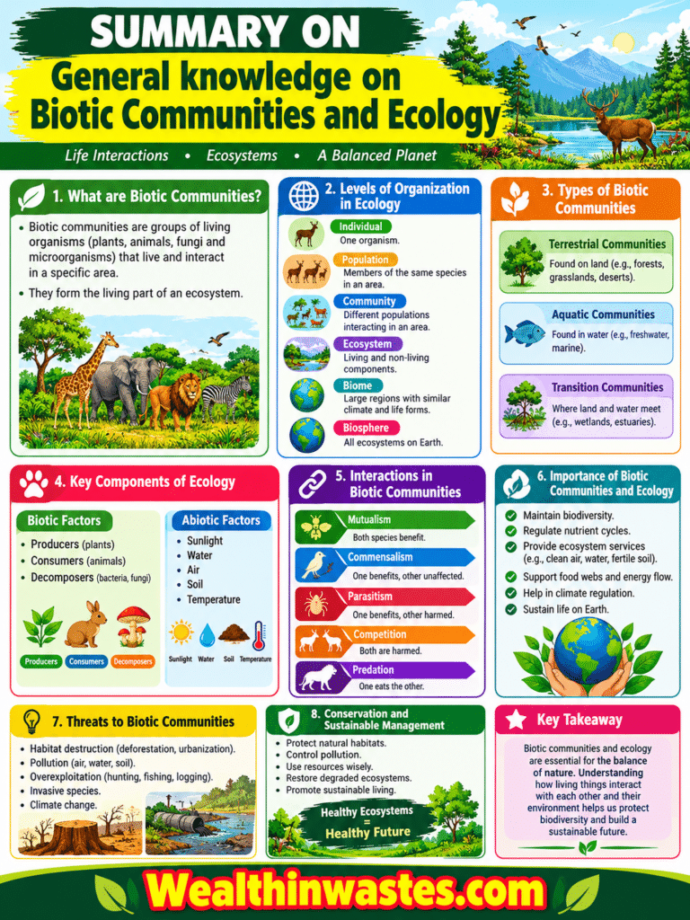 Connaissances générales sur les Communautés Biotiques et Écologie