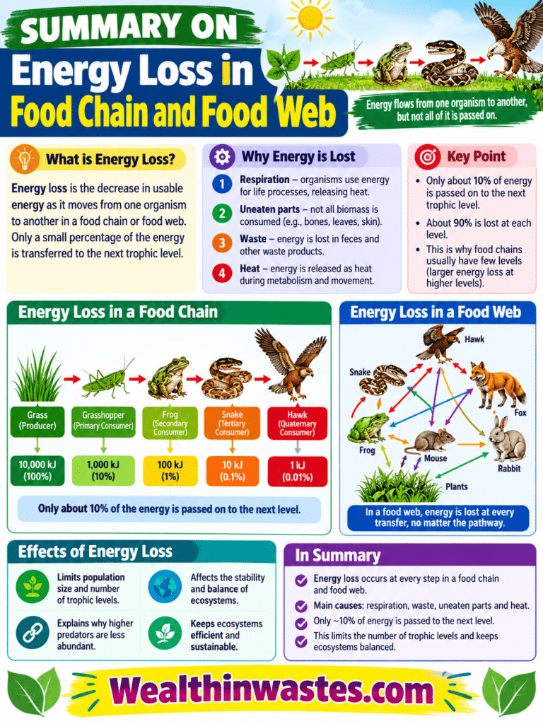 La Perte d'énergie dans la Chaîne Alimentaire et de la Nourriture Web