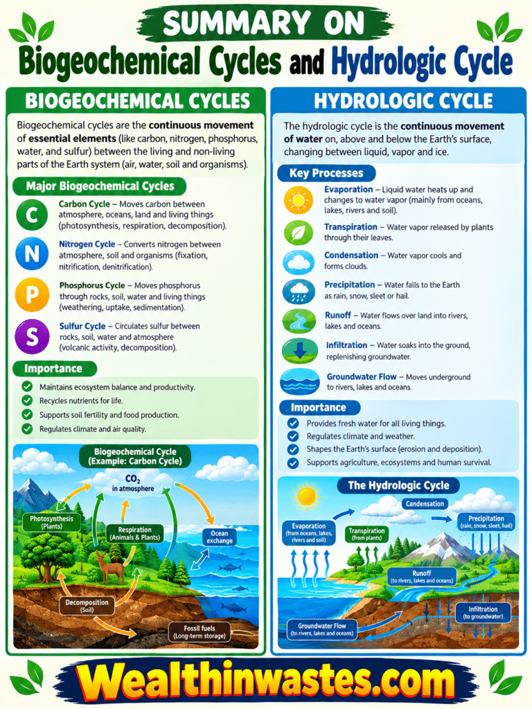 Cycles biogéochimiques et Cycle Hydrologique