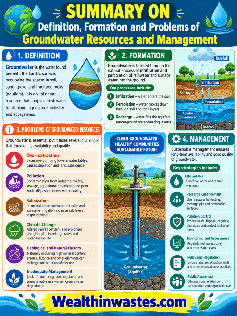 Definition, Formation and Problems of Groundwater Resources and Management