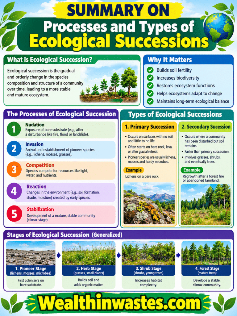 Processes and Types of Ecological successions