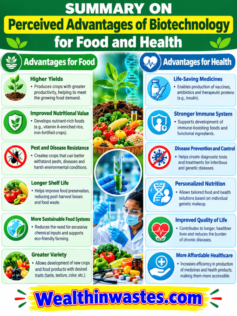 Perceived Advantages of Biotechnology for Food and Health