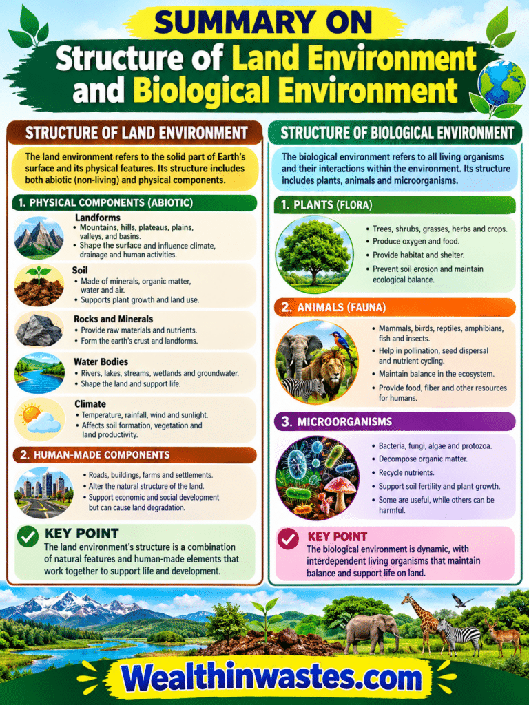 Structure de la Terre de l'Environnement et Biologiques de l'Environnement