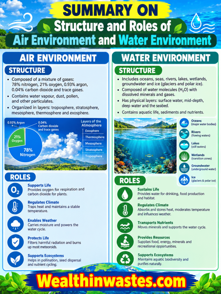 La Structure et les Rôles de l'Air de l'Environnement et de l'Eau, de l'Environnement
