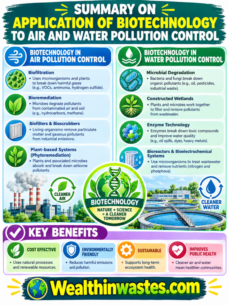 L'Application de la Biotechnologie à l'Air et à l'Eau de Contrôle de la Pollution