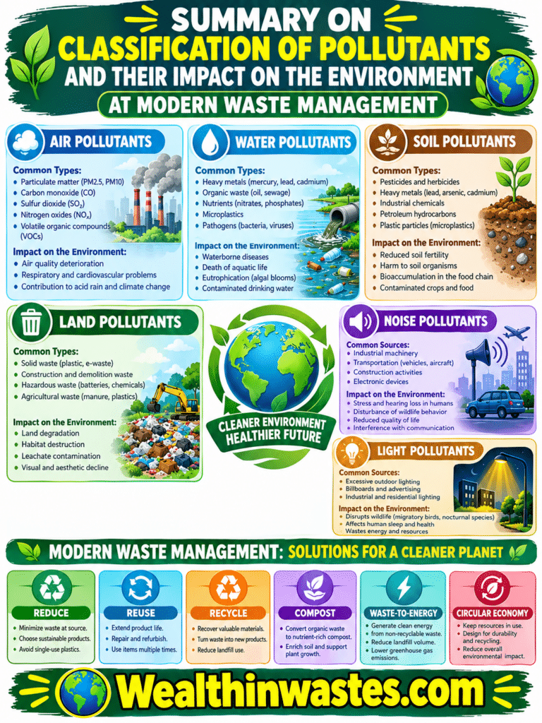 Classification des Polluants et leur Impact sur l'Environnement